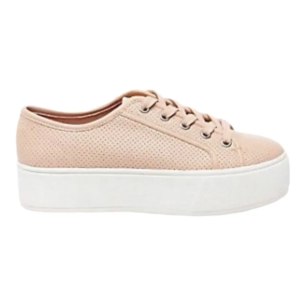 Pink Future Leather Lace Up Chunky Sole Sneakers by Steve Madden NEW